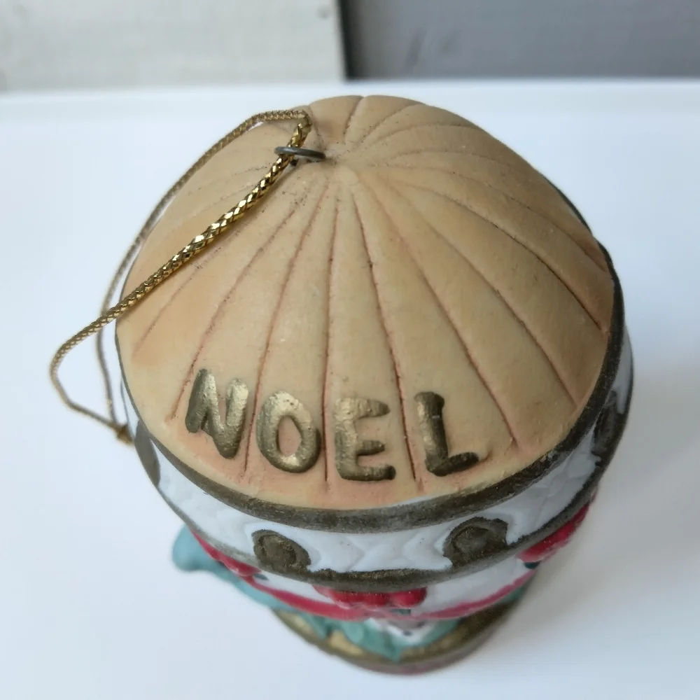 Holiday 'Noel' Hot Air Balloon Christmas Ornament Ceramic Teddy Bear